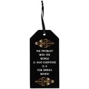  A Few Drinks Behind Wooden Bottle Tag in Black and Gold Art Deco | Wine Bottle Gift Tag