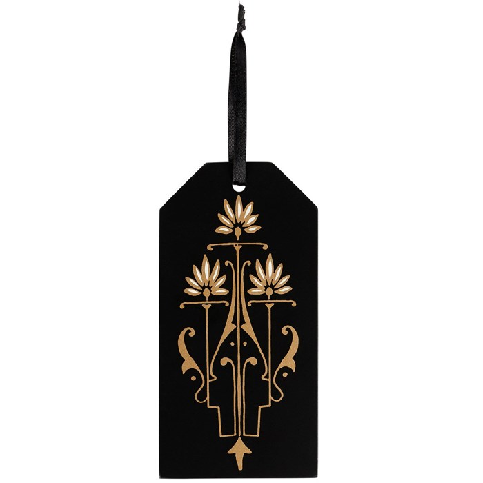 A Few Drinks Behind Wooden Bottle Tag in Black and Gold Art Deco | Wine Bottle Gift Tag