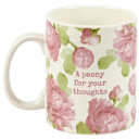  A Peony For Your Thoughts Pink Peonies Mug | Flower Stoneware Coffee Tea Cup | 20 oz