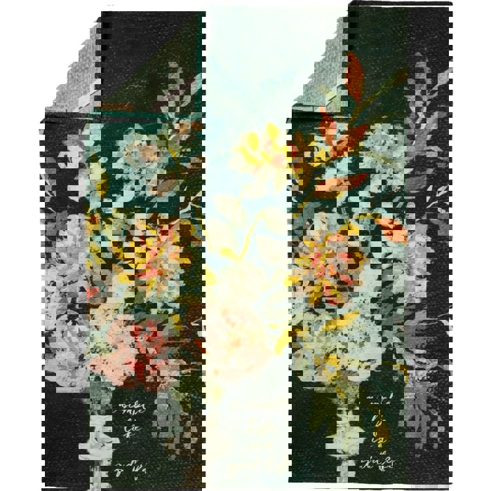 A Simple Life is a Good Life Kitchen Towel | Floral Cotton Hand Tea Dish Cloth | 18" x 28"