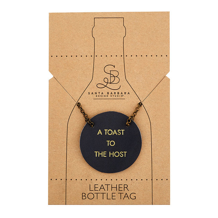 Leather Wine Bottle Tag - 4 Options | Wine Gift Label Accessory