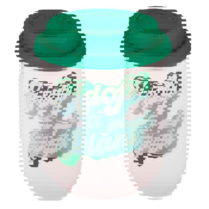 Adopt a Plant Ceramic To Go Mug | Holds 16 oz. | Eco Mug with Silicone Lid and Sleeve