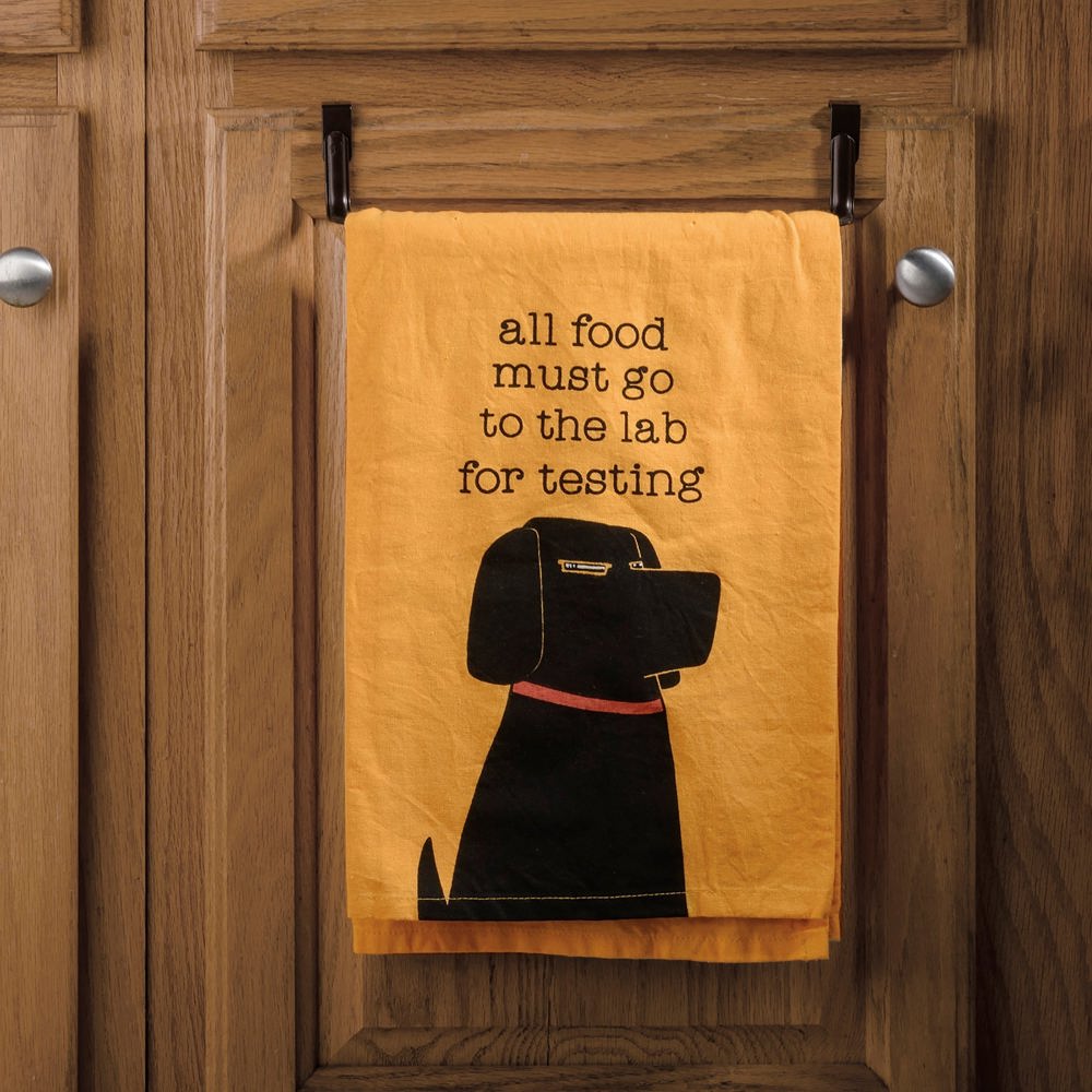 All Food Must Go To The Lab For Testing Dog Dish Cloth Towel Black Lab Labrador Retriever Funny Quote Gift