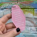 Coffee Mascara Ride at Midnight Vintage Style Motel Keychains with Funny Sayings in 30+ Styles