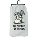  All Oopsies No Daisies Kitchen Towel | Cotton Hand Tea Dish Cloth | 28" x 28"