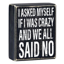  All Said No Box Sign | Wooden Box Wall Tabletop Decor | 4" x 5"