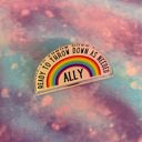  Ally Ready to Throw Down LGBTQ Rainbow Acrylic Lapel Pin Brooch