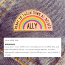  Ally Ready to Throw Down LGBTQ Rainbow Acrylic Lapel Pin Brooch