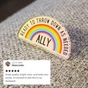  Ally Ready to Throw Down LGBTQ Rainbow Acrylic Lapel Pin Brooch