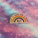  Ally Ready to Throw Down LGBTQ Rainbow Acrylic Lapel Pin Brooch