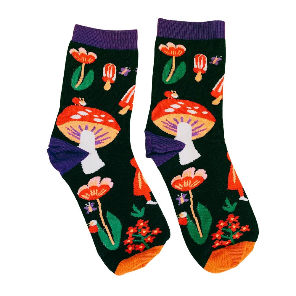 Trippy Fun Groovy Themed Socks - 80's Colorful Retro Socks