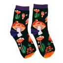 Amanita Trippy Mushroom Trippy Fun Groovy Themed Socks - 80's Colorful Retro Socks