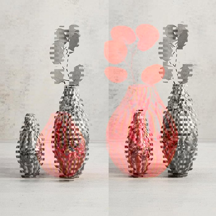 Amber Decorative Vase | Small Modern Accent Vase | 4.33" Tall