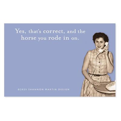 And The Horse You Rode In On Sticky Note in Blue | Funny Vintage Sticky Notes | 75 Sheets