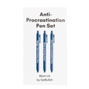  Anti-Procrastination Pen Set 💡 | Gel Click Pen Gift Set | 3 Pens in Navy