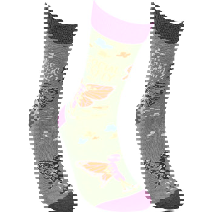 Anti-Social Butterfly Funny Socks in Purple | Unisex