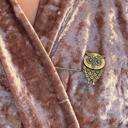  Antique Bronze Owl Safety Pin Brooch | Shawl Pin