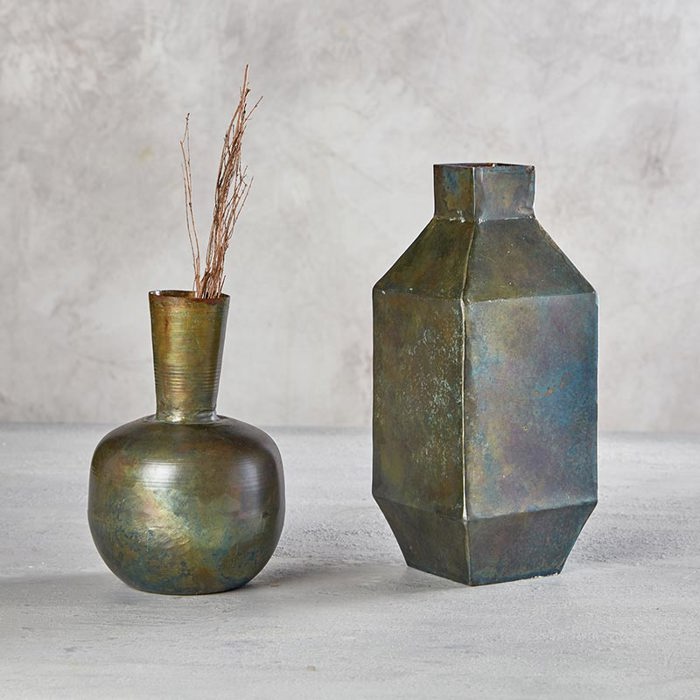 Artistic Vase in Aged Brass | 5.5" High | Garden Plant Lover Gifts