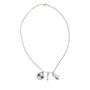  Badass Weightlifter Triple Charm Necklace in Silvertone | Fashion Jewelry Gift for Her