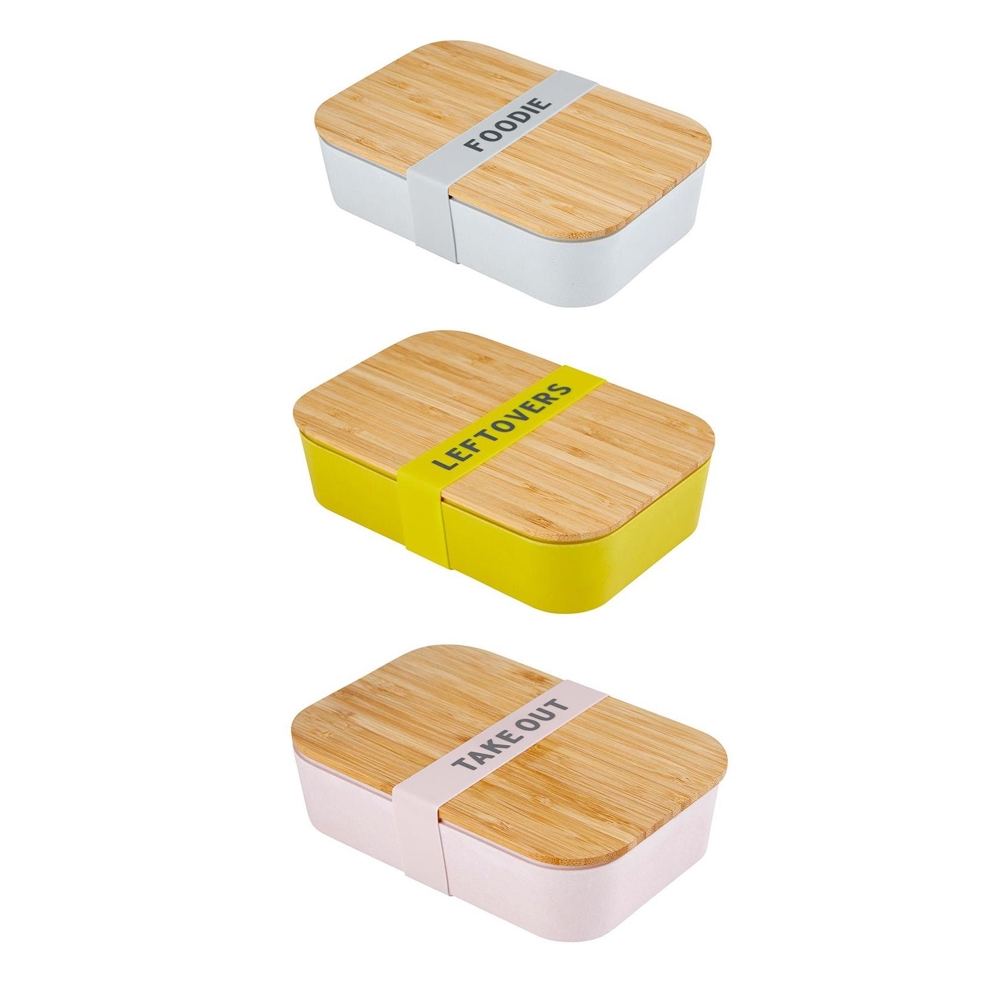 Bamboo Bento Lunch Boxes in 3 Pretty Colors