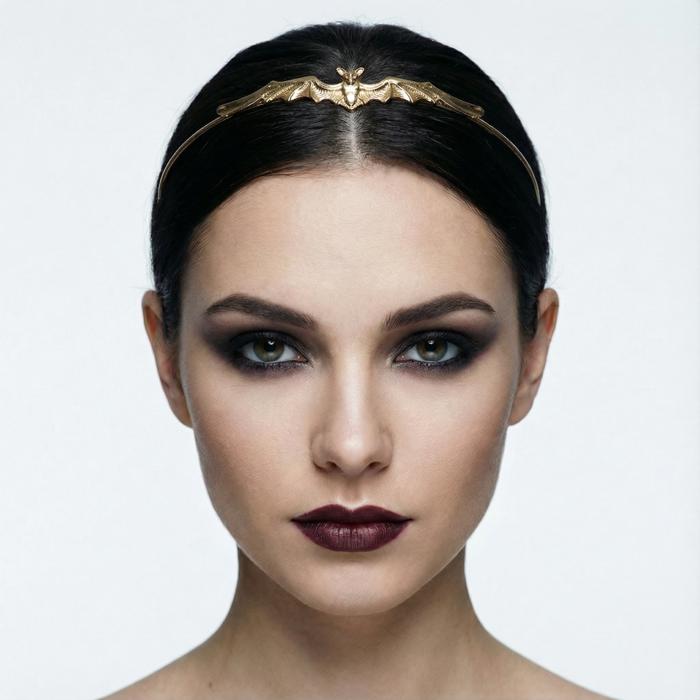 Bat Power Headband Tiara in Silver or Gold | Spooky Headwear Accessory | Halloween, Goth Hairpiece