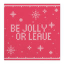  Be Jolly or Leave Christmas Beverage Napkins Pack | Cocktail Beverage Party Napkin | 5" Square