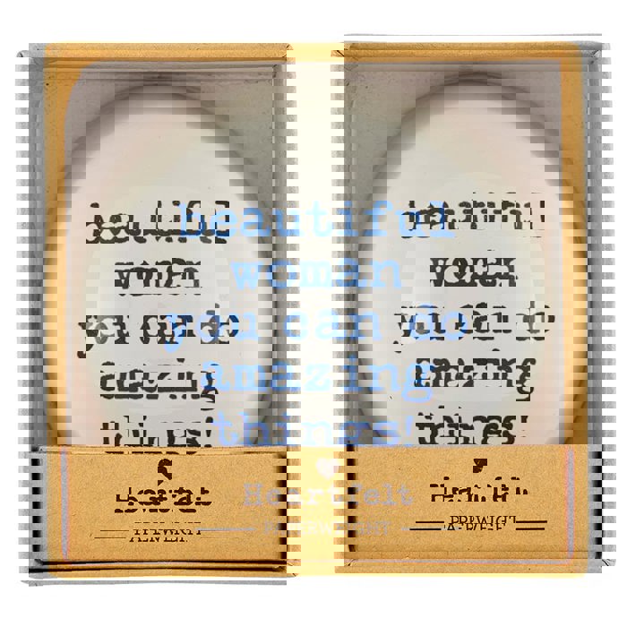 Beautiful Woman You Can Do Amazing Things Glass Dome Paperweight | In a Gift Box