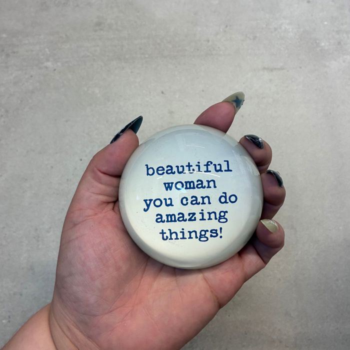 Beautiful Woman You Can Do Amazing Things Glass Dome Paperweight | In a Gift Box