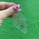  Beautiful and Annoyed Motel Style Key Tag Keychain in Transparent Glitter