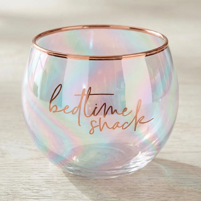 Bedtime Snack Roly Poly Glass | Iridescent Cocktail Wine Glass | 13oz