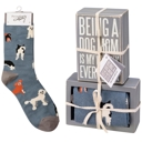 Being A Dog Mom Is My Happily Ever After Box Sign and Socks Giftable Set Cute and Cozy Accessories | Christmas Holiday Gift Ideas - Stocking Stuffers Under $15