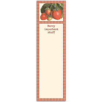 Berry Important Stuff Magnetic List Pad | Vintage Design Stationery Notepad | 60 Pages