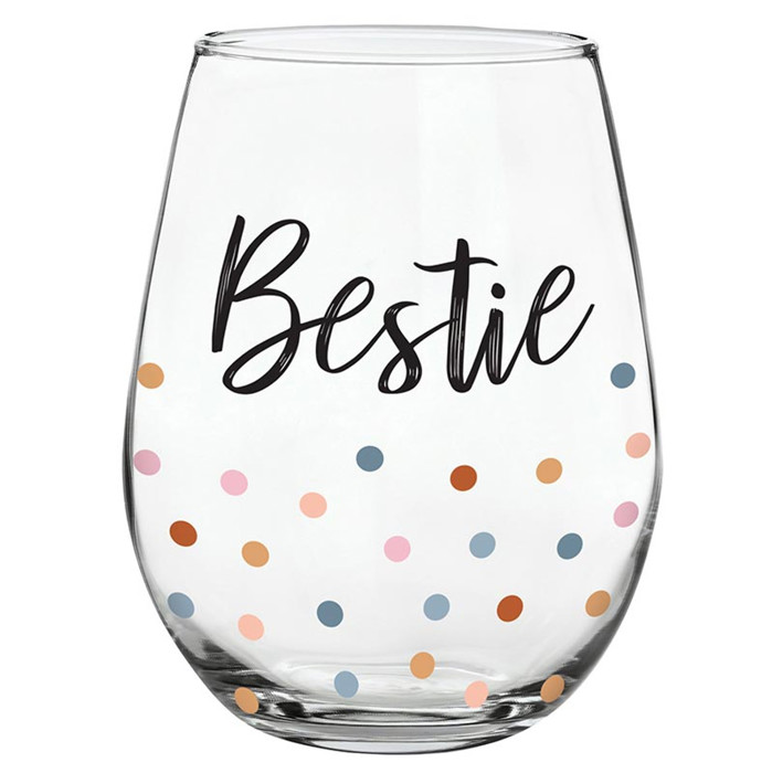 Bestie Stemless Wine Glass | Drinkware Friendship Gift | 20oz