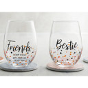  Bestie Stemless Wine Glass | Drinkware Friendship Gift | 20oz