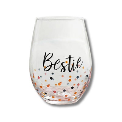 Bestie Stemless Wine Glass | Drinkware Friendship Gift | 20oz