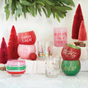  Better Not Pout Glass in Tinted Pink | Classic Old Fashion Holiday Drinkware | 12 oz