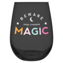  Beware of Magic Stemless Wine Glass in Black | 20 Oz