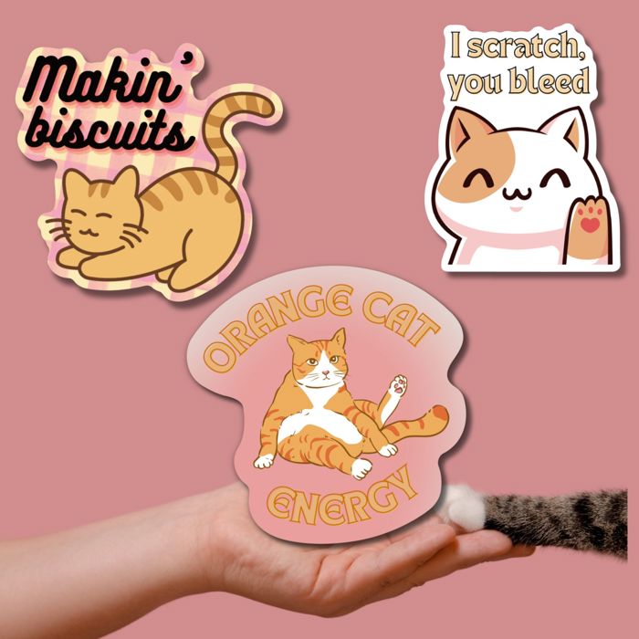 Big Cat Energy Sticker Bundle | Glossy Die Cut Vinyl Sticker
