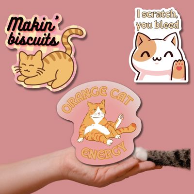 Big Cat Energy Sticker Bundle | Glossy Die Cut Vinyl Sticker