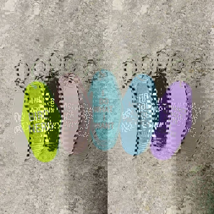 Bird Nerd Motel Style Keychain in Lime Green