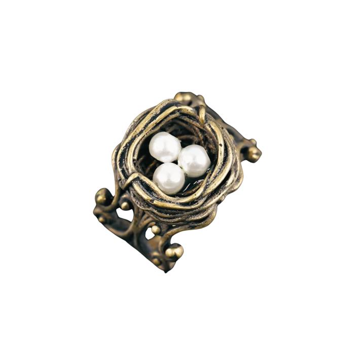 Bird's Nest Ring in Old Gold | Vintage | Adjustable Size