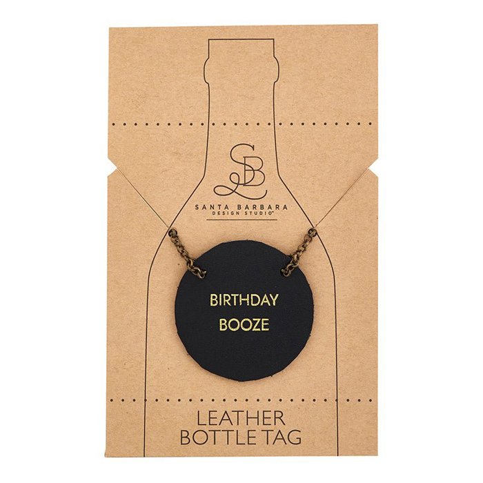 Leather Wine Bottle Tag - 4 Options | Wine Gift Label Accessory