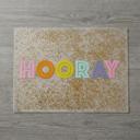  Birthday Girl/Boy Hooray" Glitter Confetti Single Placemat | Reusable Vinyl Table Place Mat for Birthday Parties"