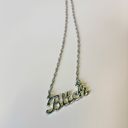  Bitch Script Nameplate Necklace in Silver