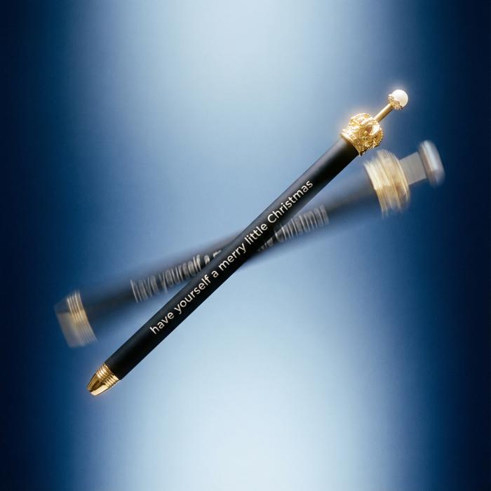 Black Holiday Crown Pen Set of 12 | Giftable Quote Pens | Novelty Office Desk Supplies