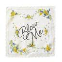  Blow Me Retro Hankie Floral Print Cotton Handkerchief