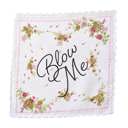  Blow Me Retro Hankie Floral Print Cotton Handkerchief