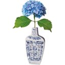  Blue Jar 2D Vase Shaped Wood Decor | Hand Painted Floral Designs | Decorative Wooden Ancient Vase Stander