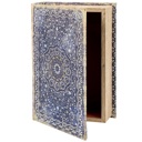 Blue Medallion Book Box  Vintage Book Box Stash Trinket Storage | Decorative Book-Shaped Storage
