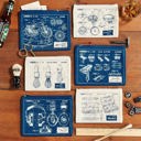  Gift for Him Blueprint Canvas Zipper Pouches | Set of 2 |  Father's Day Men Gifts Architect Engineer